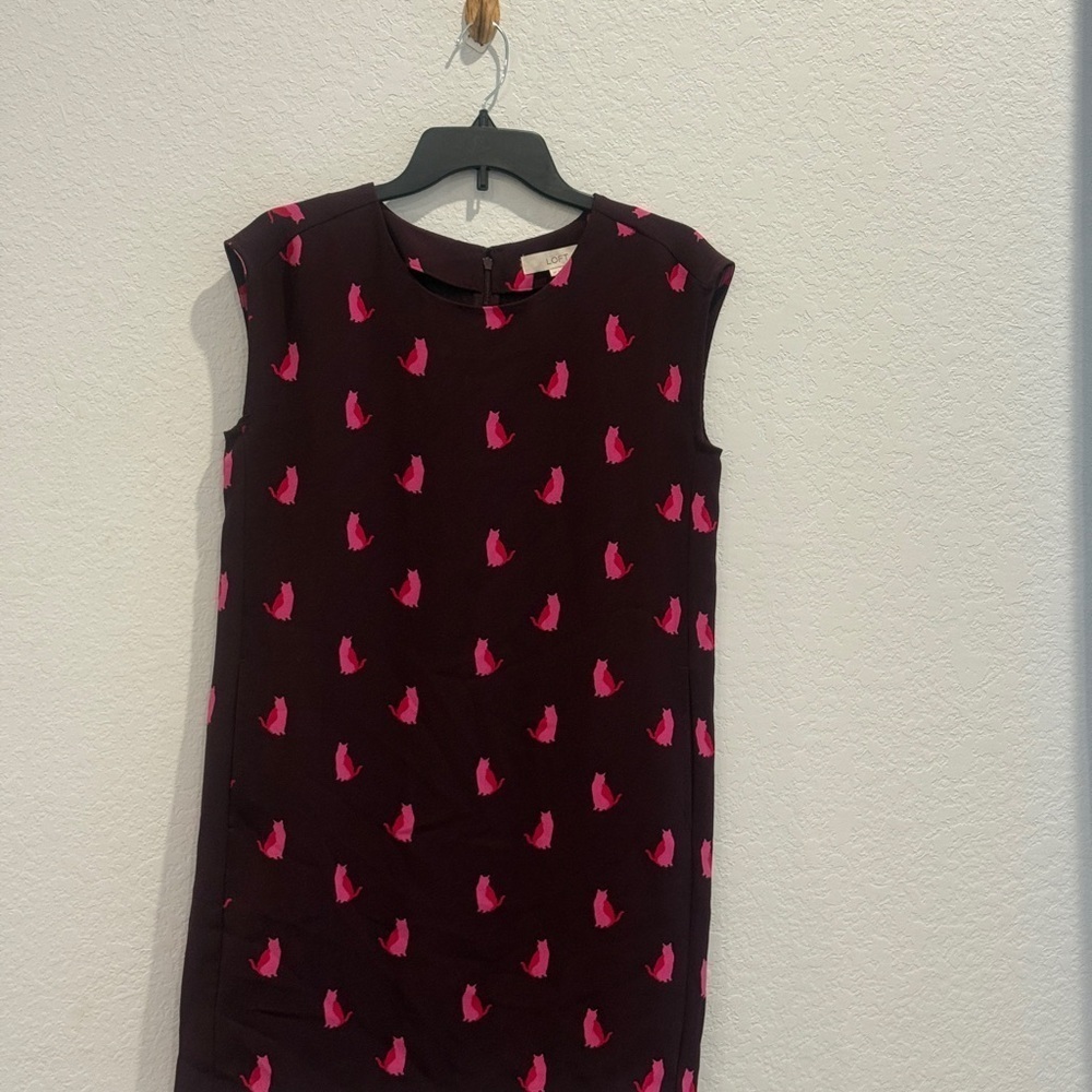 LOFT Pink‎ Sheath Dress Sleeveless Crew Neck